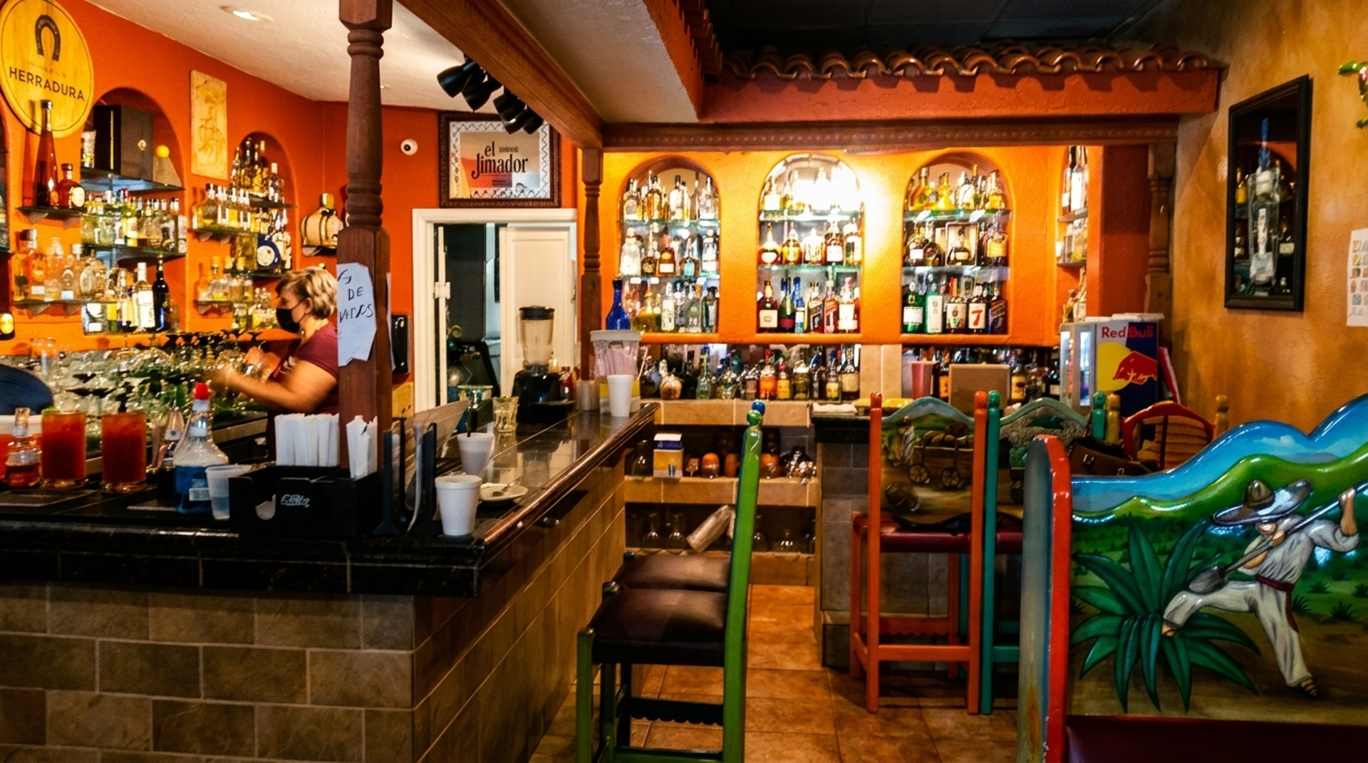 A bar built around tequila