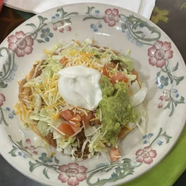 Chicken or Beef Tostada.