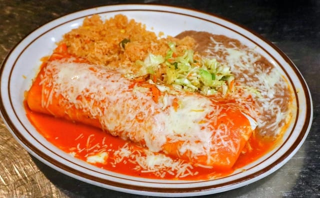 4. Burrito with Red Sauce.